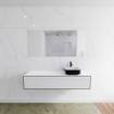 Mondiaz Lagom Meuble salle de bains 150x30.9x45cm Solid Surface Urban 1 tiroir avec lavabo BINX vasque à poser Droite 1 trou de robinet SW409370