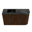 Mondiaz JOYA-DLUX 71.6cm toiletmeubel - ronding rechts kleur Walnut - Wastafel FAYE positie Links Zonder kraangat kleur Lava. SW1422467