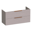 BRAUER Elevate meuble sous-lavabo peu profond 100 sans poignées rapportées 2 tiroirs à fermeture en douceur et 1 découpe pour siphon - Timber Greige SW1200200