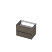 INK Wastafelonderkast - 70x45x52cm - 2 lades - greeploos - MDF lak - Mat taupe SW1443703