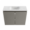 MONDIAZ TURE-DLUX Meuble toilette - 60cm - Smoke - EDEN - vasque Opalo - position centrale - sans trou de robinet SW1104628