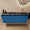 MONDIAZ TURE-DLUX Meuble toilette - 120cm - Jeans - EDEN - vasque Lava - position droite - sans trou de robinet SW1103849