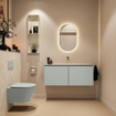 MONDIAZ TURE-DLUX Meuble toilette - 120cm - Greey - EDEN - vasque Ostra - position centrale - sans trou de robinet SW1104848