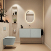 MONDIAZ TURE-DLUX meuble WC 120 cm Greey. Lavabo EDEN Ostra position centrale. Sans trou de robinet. SW1104848