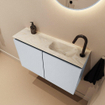 MONDIAZ TURE-DLUX Meuble toilette - 80cm - Clay - EDEN - vasque Ostra - position droite - 1 trou de robinet SW1104793