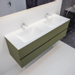 Mondiaz VICA ensemble de meuble de salle de bain - 150cm - meuble sous-vasque armée - 4 tiroirs - lavabo nuage double - 2 trous de robinet - version XL 60cm de haut SW1090329