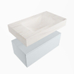 Mondiaz ALAN-DLUX Ensemble de meuble - 80cm - meuble - Clay mat - 1 tiroir - Lavabo Cloud Ostra suspendu - vasque Centre - 0 trous de robinet - Beige SW807795