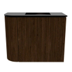 Mondiaz JOYA 51.6cm meuble de salle de bains - arrondi gauche couleur Walnut - Vasque FAYE position Droite Sans trou de robinet couleur Urban. SW1421360