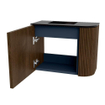 Mondiaz JOYA 51.6cm meuble de salle de bains - arrondi droit couleur Walnut - Vasque FAYE position Gauche Sans trou de robinet couleur Urban SW1421353