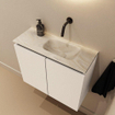 MONDIAZ TURE-DLUX meuble WC 60 cm Talc. EDEN vasque Ostra position droite. Sans trou de robinet. SW1104645