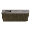 Mondiaz JOYA-DLUX 101.6cm toiletmeubel - ronding rechts kleur Shadow - Wastafel FAYE positie Links Zonder kraangat kleur Sombra. SW1425229