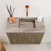 Mondiaz JOYA-DLUX 50cm toiletmeubel - kleur Dusk - Wastafel FAYE positie Rechts Zonder kraangat kleur Oza. SW1425963