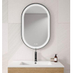 Adema Vygo miroir ovale 80x50cm 6mm avec bord noir, éclairage et chauffage du miroir y compris matériel de fixation SW791730