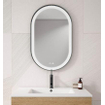 Saniclass Vygo Spiegel - 80cm - ovaal - 6mm - LED verlichting - spiegelverwarming - zwart SHOWROOMMODEL SHOW26342