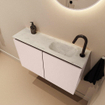 MONDIAZ TURE-DLUX Meuble toilette - 80cm - Rosee - EDEN - vasque Opalo - position droite - 1 trou de robinet SW1104496