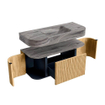 MONDIAZ THOR-DLUX Meuble de salle de bains - 110cm - arrondi gauche + droite - couleur Oak - 1 tiroir et 2 portes - Vasque suspendue CLOUD Milieu sans trou de robinet - couleur Sombra SW1463054