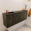 Mondiaz JOYA-DLUX 111.6cm toiletmeubel - ronding rechts kleur Shadow - Wastafel FAYE positie Links 1 kraangat kleur Lava. SW1422888