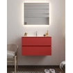 Mondiaz VICA Ensemble de meuble de salle de bain - 80cm - meuble sous-vasque fire - 2 tiroirs - lavabo cloud milieu - 1 trou de robinet - version XL 60cm haut SW1090761