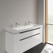 Villeroy & Boch Subway 2.0 lavabo-meuble - 130x47cm - avec 2 trous de robinet avec trop-plein blanc 1024052