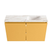 MONDIAZ TURE-DLUX Meuble toilette - 80cm - Ocher - EDEN - vasque Frappe - position droite - 1 trou de robinet SW1102883