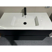 BRAUER Advance Meuble sous lavabo - 100x46x60cm - 2 tiroirs sans poignée softclose - 1 découpe pour siphon - MDF noir mat Pisa Lavabo meuble - 100x46x2cm - trop-plein - 1 évier - 1 trou de robinet - céramique - blanc MODÈLE D'EXPOSITION SHOW21842