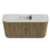 Mondiaz JOYA-DLUX 83.2cm toiletmeubel - ronding links en rechts kleur Dusk - Wastafel FAYE positie Midden Zonder kraangat kleur Opalo. SW1423348
