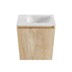 MONDIAZ TURE-DLUX Meuble toilette - 40cm - Washed Oak - EDEN - vasque Opalo - position droite - sans trou de robinet SW1126214