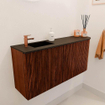 Mondiaz JOYA 91.6cm toiletmeubel - ronding rechts kleur Ruby - Wastafel FAYE positie Links 1 kraangat kleur Urban. SW1421897