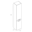 Differnz Somero Armoire colonne 30x150x25cm gauche-droite Blanc brillant SW705554