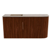 Mondiaz JOYA-DLUX Meuble de salle de bains - 81,6cm - arrondi droite couleur Ruby - Vasque FAYE position Gauche 1 trou de robinet couleur Arena SW1426260