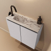 MONDIAZ TURE-DLUX Meuble toilette - 60cm - Cale - EDEN - vasque Glace - position gauche - 1 trou de robinet SW1103191