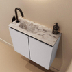 MONDIAZ TURE-DLUX meuble WC 60 cm Cale. EDEN lavabo Glace position gauche. Avec 1 trou de robinet. SW1103191