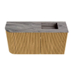 Mondiaz JOYA-DLUX 81.6cm meuble de toilette - arrondi gauche couleur Chêne - Vasque FAYE position Droite 1 trou de robinet couleur Sombra. SW1424276