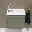 MONDIAZ TURE Kit lave-mains - 40x23x50cm - 1 trou de robinet - 1 porte - armée mate - Lavabo à droite - Acrylique Blanc SW474978