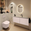 MONDIAZ TURE-DLUX Meuble toilette - 120cm - Rosee - EDEN - vasque Opalo - position centrale - 1 trou de robinet SW1104519
