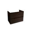 Saniclass Holz Atelier Badkamermeubelset - 80x45x60cm - keramische wastafel wit - 1 wasbak - zonder kraangaten - 2 lades - Eiken Charcoal SW1437740