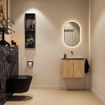 MONDIAZ TURE-DLUX Meuble toilette - 60cm - Washed Oak - EDEN - vasque Lava - position centrale - sans trou de robinet SW1104122