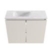 MONDIAZ TURE-DLUX Meuble de toilettes 60 cm Linen. EDEN lavabo Opalo position gauche. Sans trou de robinet. SW1104404