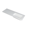INK Faktor wastafel - 140x45x1.5cm - 1 wasbak rechts - 0 kraangaten - polystone wit glans SW207295