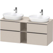 Duravit D-neo Meuble sous vasque 140x55x66.4cm 4 tiroirs Taupe mat SW641305