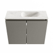 MONDIAZ TURE-DLUX Meuble toilette - 60cm - Smoke - EDEN - vasque Ostra - position droite - sans trou de robinet SW1105166