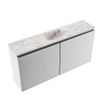 MONDIAZ TURE-DLUX Meuble toilette - 100cm - Plata - EDEN - vasque Glace - position centrale - sans trou de robinet SW1103457