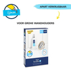 GROHE Vitalio Set de douchette Trigger - 1 jet - ronde - avec support - flexible lisse - 125cm - chromé SW87130
