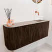 Mondiaz JOYA-DLUX 101.6cm meuble de salle de bains - arrondi gauche couleur Walnut - Vasque FAYE position Droite Sans trou de robinet couleur Saba. SW1424691