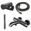 Robinet de baignoire Brauer Gunmetal Edition - ensemble de douche - douchette à main 1 fonction - bouton lisse - PVD - gunmetal brossé SW1164598