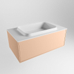 ENSEMBLE DE MEUBLE DE SALLE DE BAIN MONDIAZ ERIN - 80cm - Rosee - 1 tiroir - lavabo centré - 1 trou de robinet - Talc SW696834