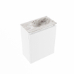 MONDIAZ TURE-DLUX Meuble toilette - 40cm - Talc - EDEN - vasque Glace - position droite - 1 trou de robinet SW1103120