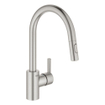 GROHE Feel Keukenkraan - hoog - uittrekbare uitloop - 2 straalsoorten - supersteel geborsteld OUTLETSTORE STORE43058