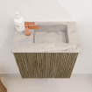 Mondiaz JOYA-DLUX Meuble de toilette 40cm - couleur Dusk - Vasque FAYE position Droite 1 trou de robinet couleur Glace. SW1423194