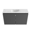 MONDIAZ TURE-DLUX Meuble toilette - 80cm - Dark Grey - EDEN - vasque Opalo - position centrale - sans trou de robinet SW1104273